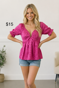 Hot pink leopard top
