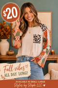 Oatmeal patch leopard blouse