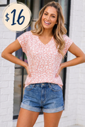 Pink Leopard vneck