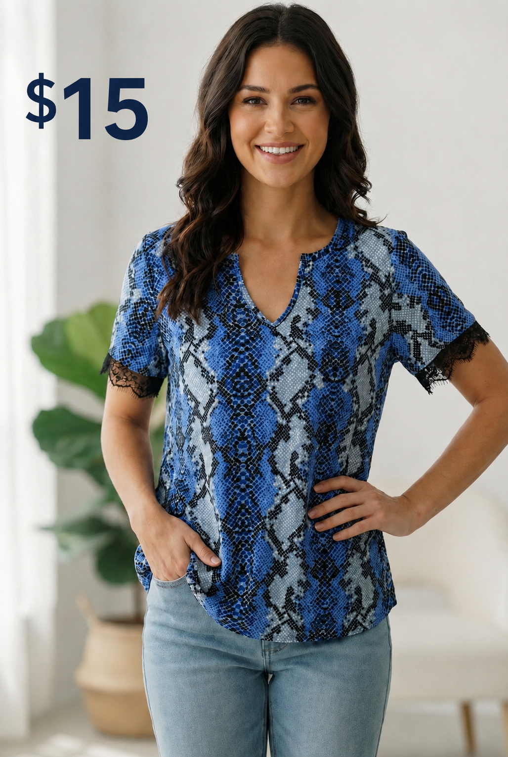 Blue Snake Blouse