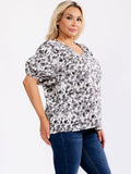 White and Black Floral Blouse