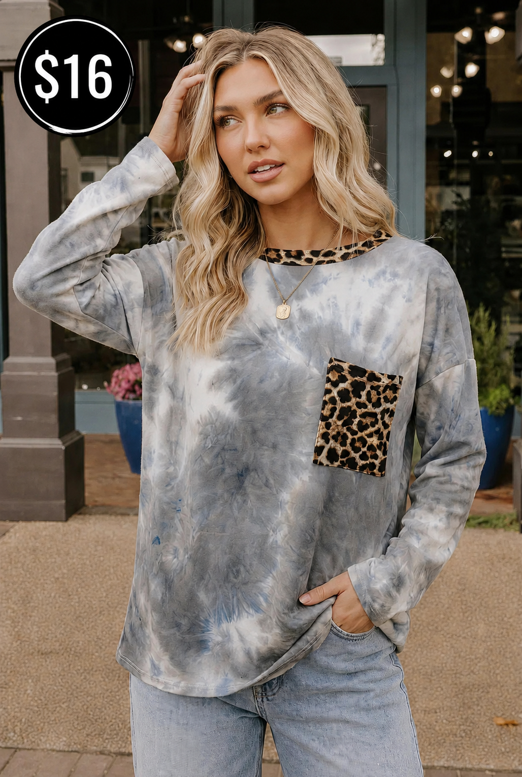 Tie dye leopard longsleeve