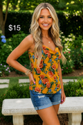 Yellow floral tank