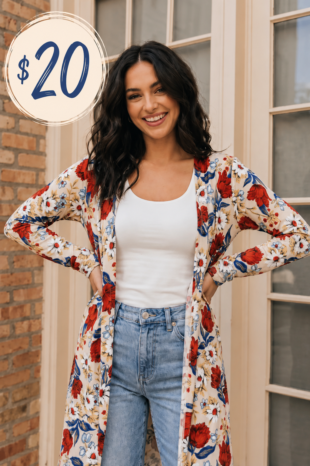 Taupe Floral Cardigan