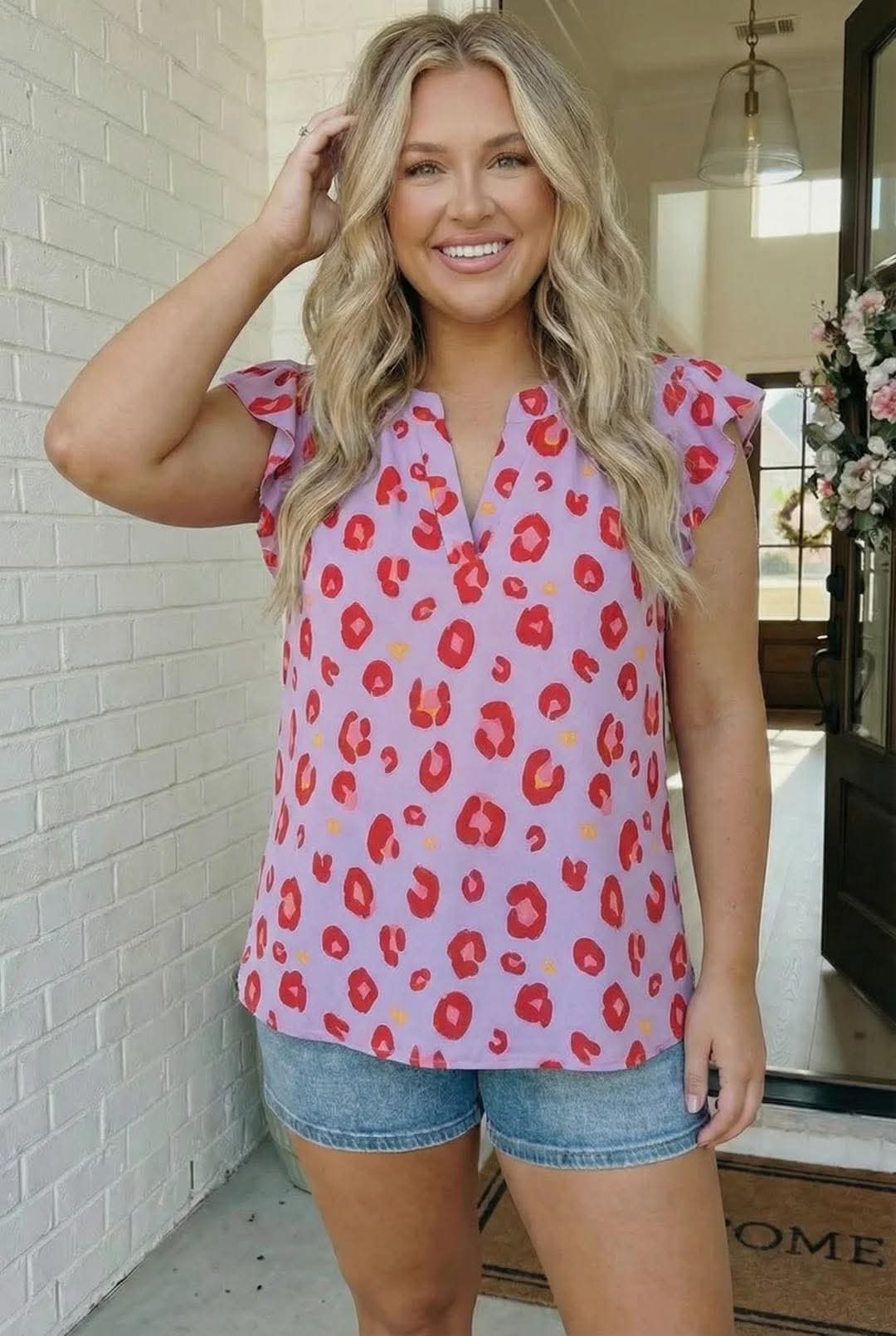 Purple leopard top