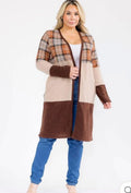 Brown Plaid Cardigan