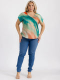 Green and Orange Tye Dye Top