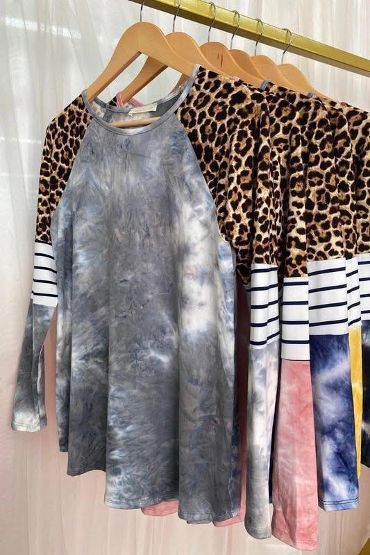 Grey Leopard tye-dye longsleeve