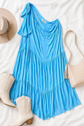 Blue One Shoulder Dress
