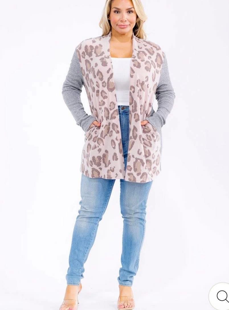 Taupe Leopard Cardigan