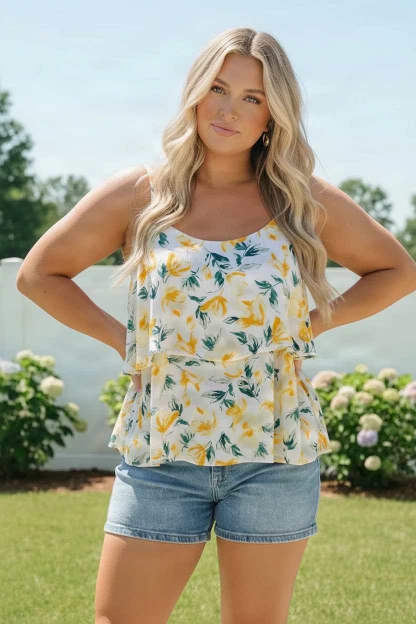White floral tank