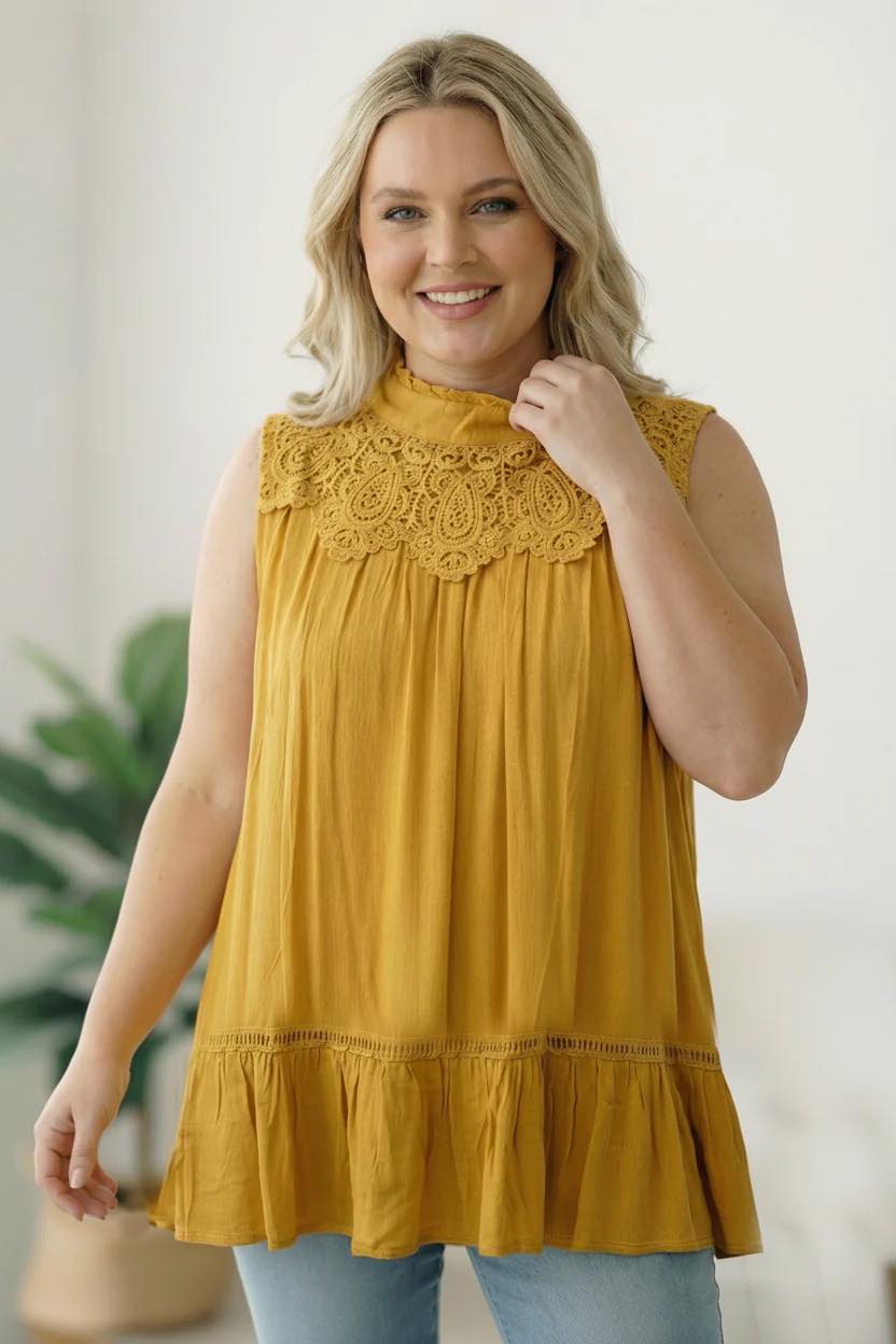 Yellow Lace Top